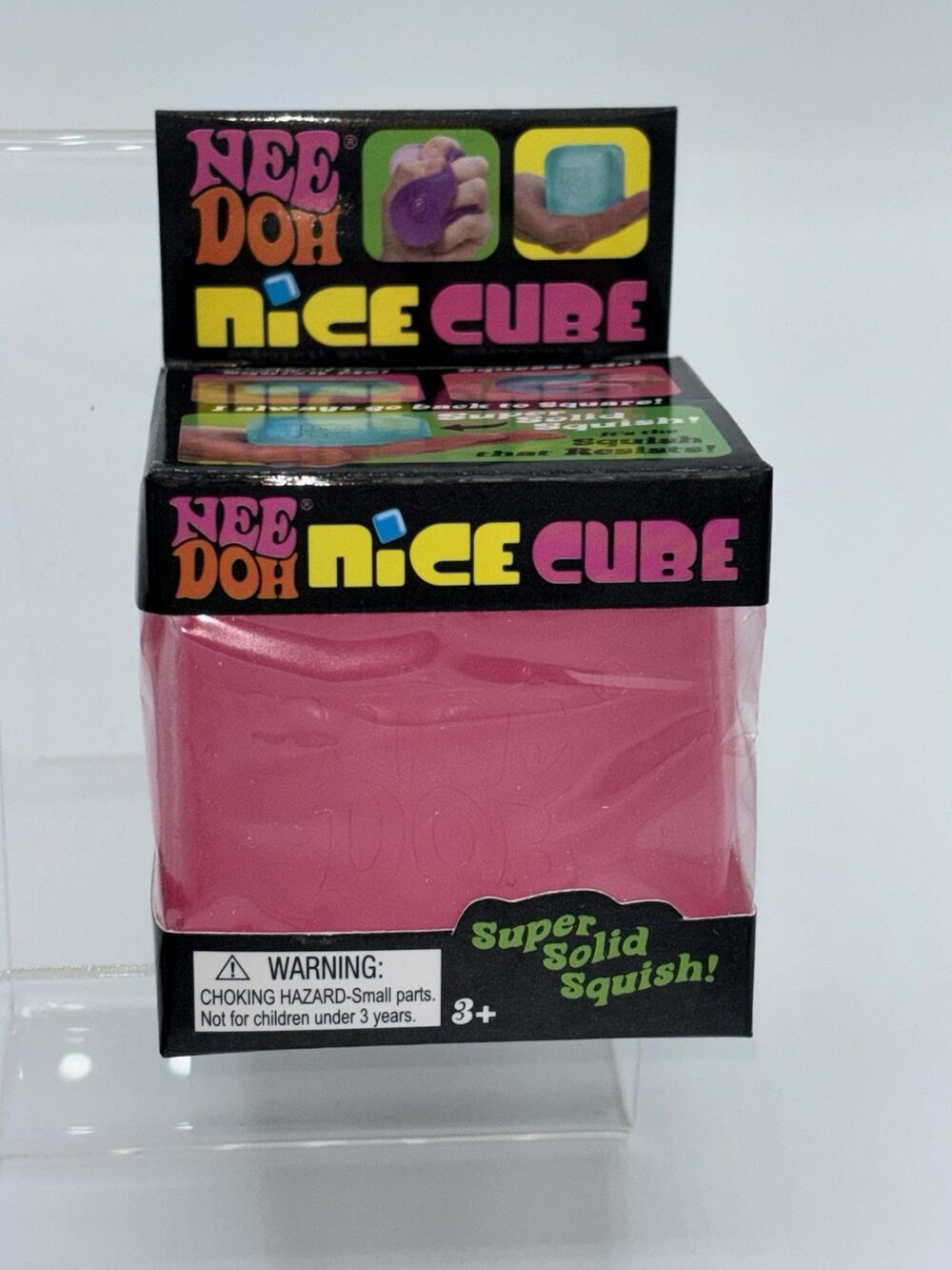 NeeDoh Nice Cube Squishy, Ice Cube PINK Square